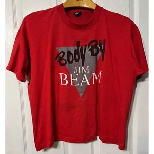 Vintage Body‎ By Jim Beam Graphic T Shirt Red XL Screen Stars Made in USA